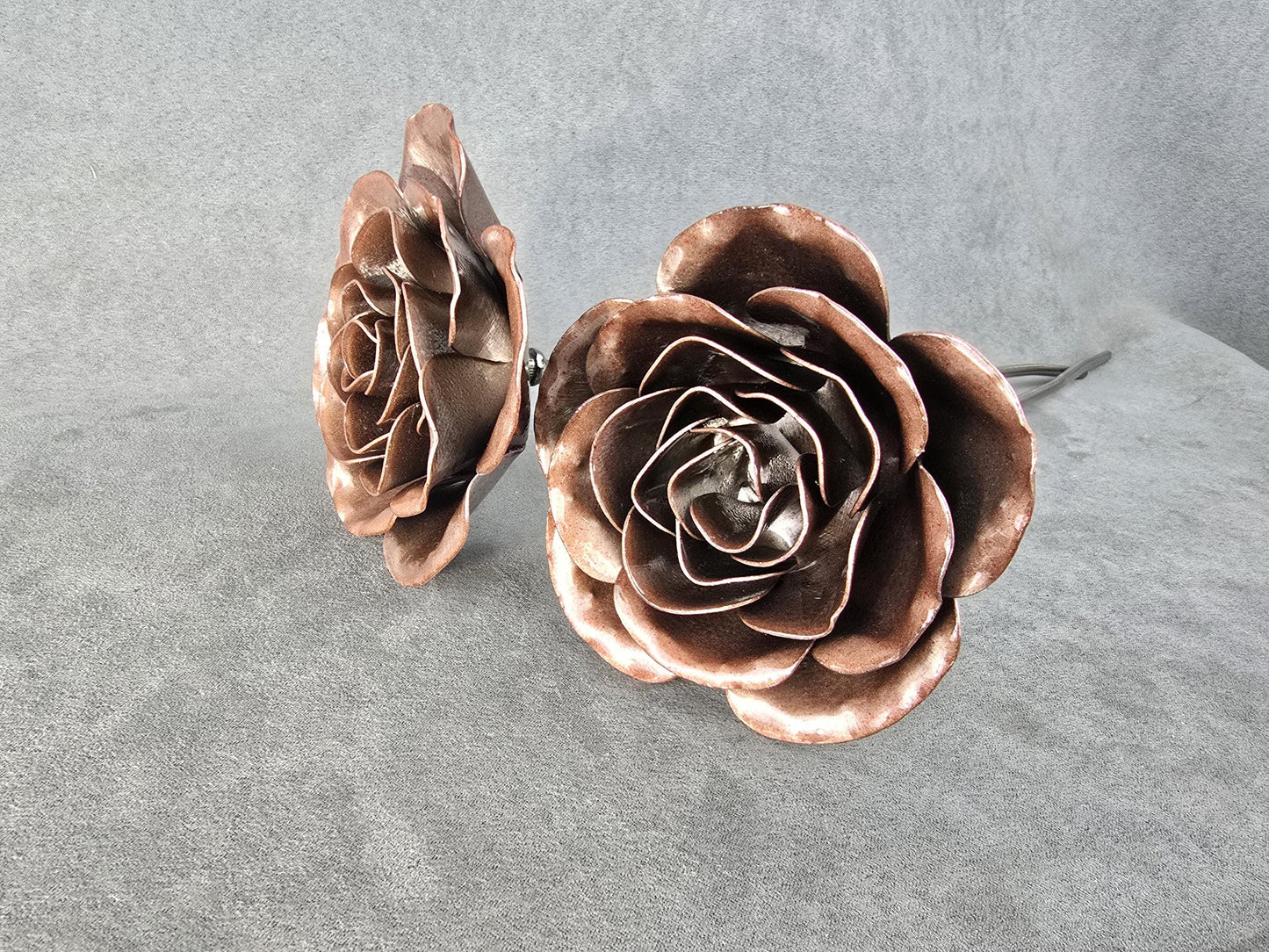 Transparent Copper - 7th Copper Wedding Anniversary Rose, Steel Remembrance Handcrafted Gift