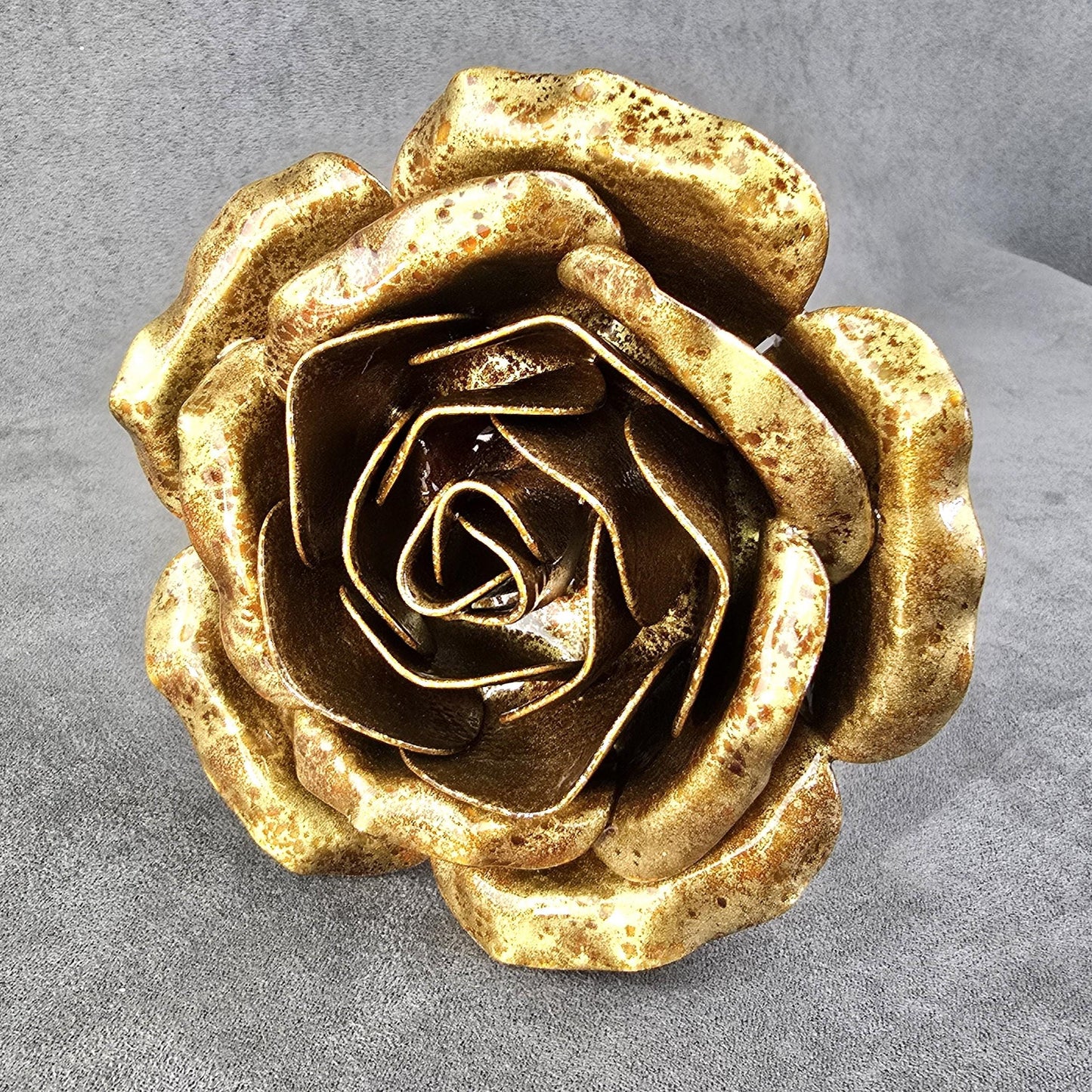 Golden Glow - 50th Golden Wedding Anniversary Rose, Steel Garden Remembrance Handcrafted Gift