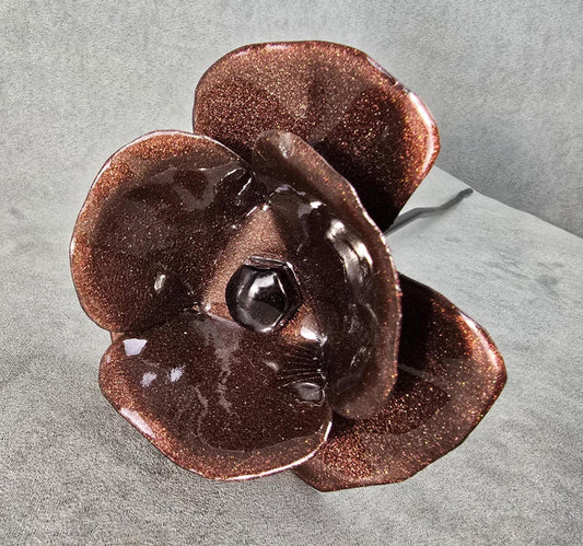 Copper Blaze - Metal Steel Poppy Flower Garden Remembrance  Anniversary Handcrafted Gift