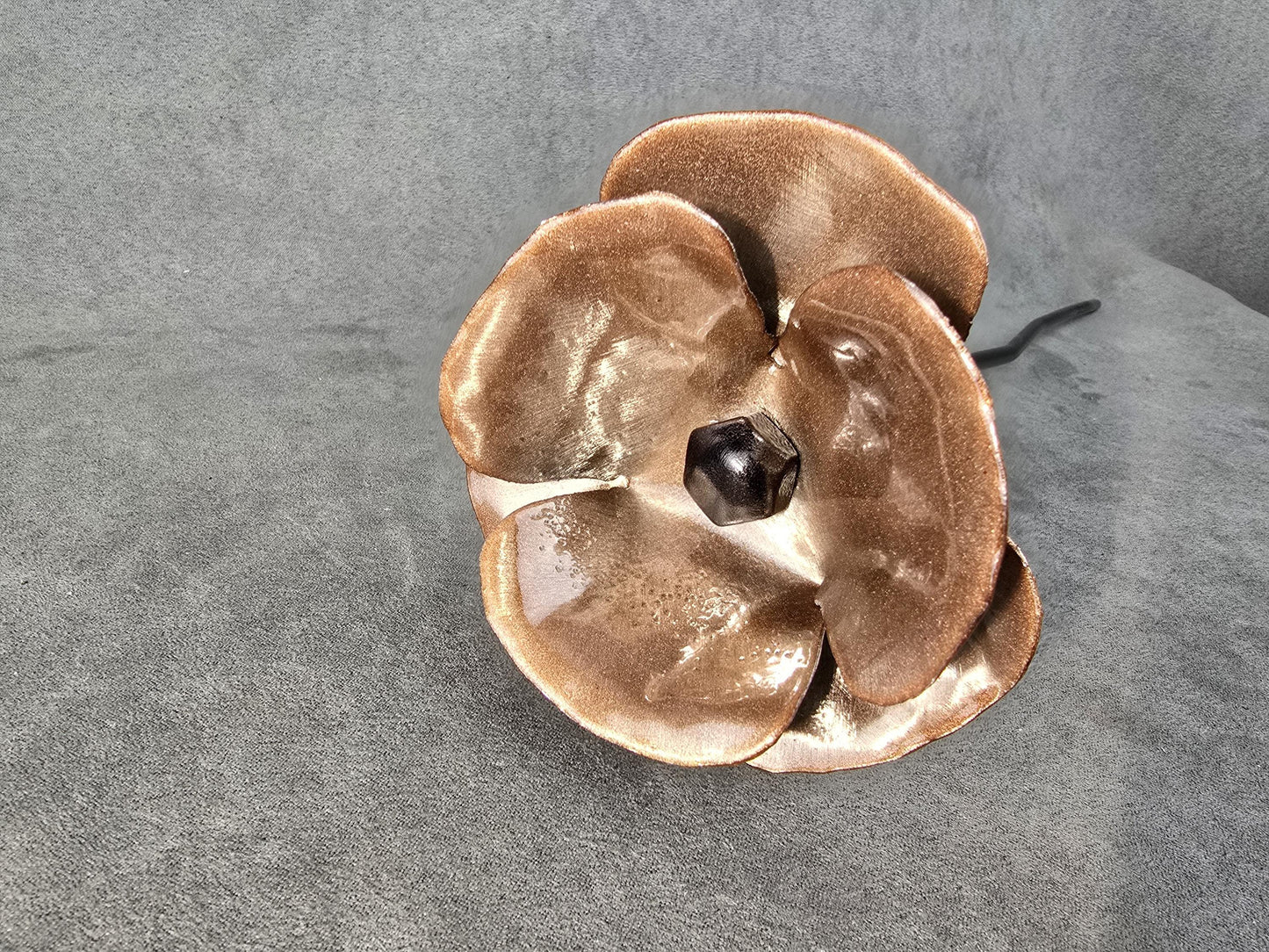 Transparent Copper - Metal Steel Poppy Flower Garden Remembrance  Anniversary Handcrafted Gift