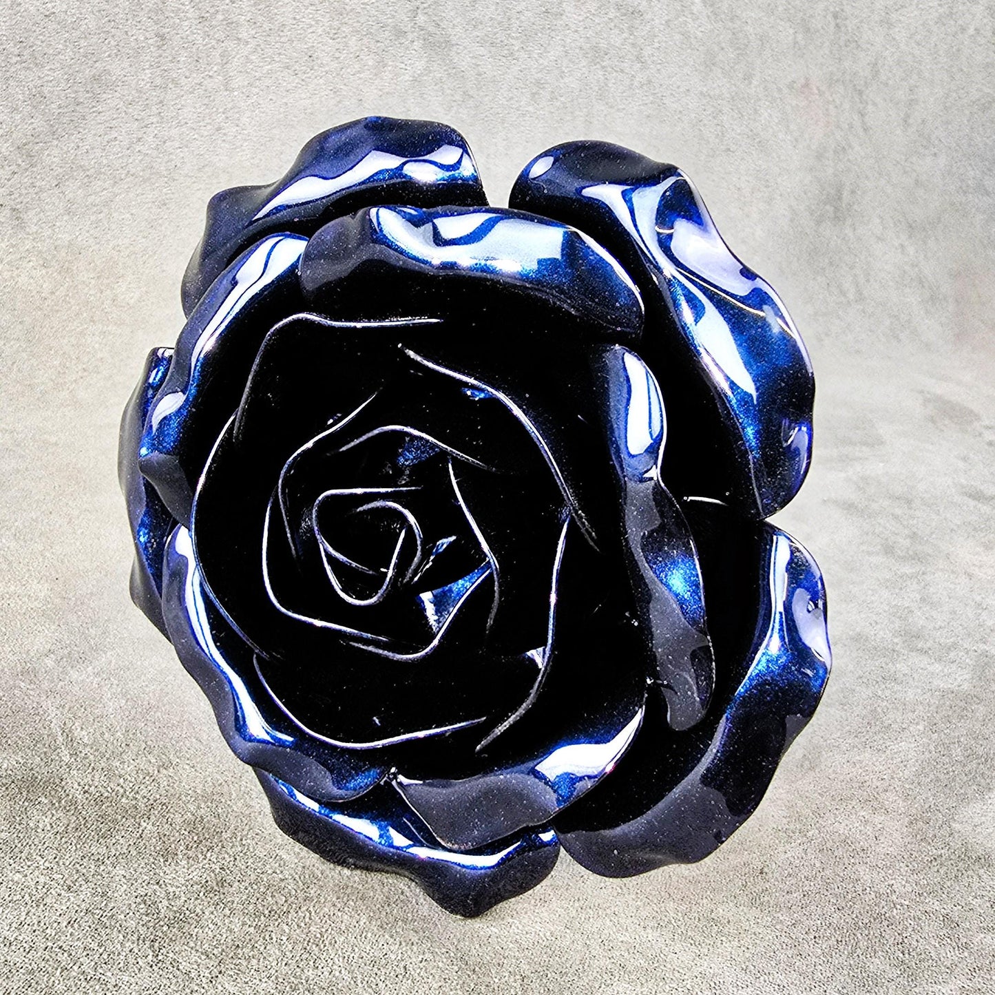 Pure Sapphire - 45th Sapphire Wedding Anniversary Rose, Steel Remembrance Handcrafted Gift