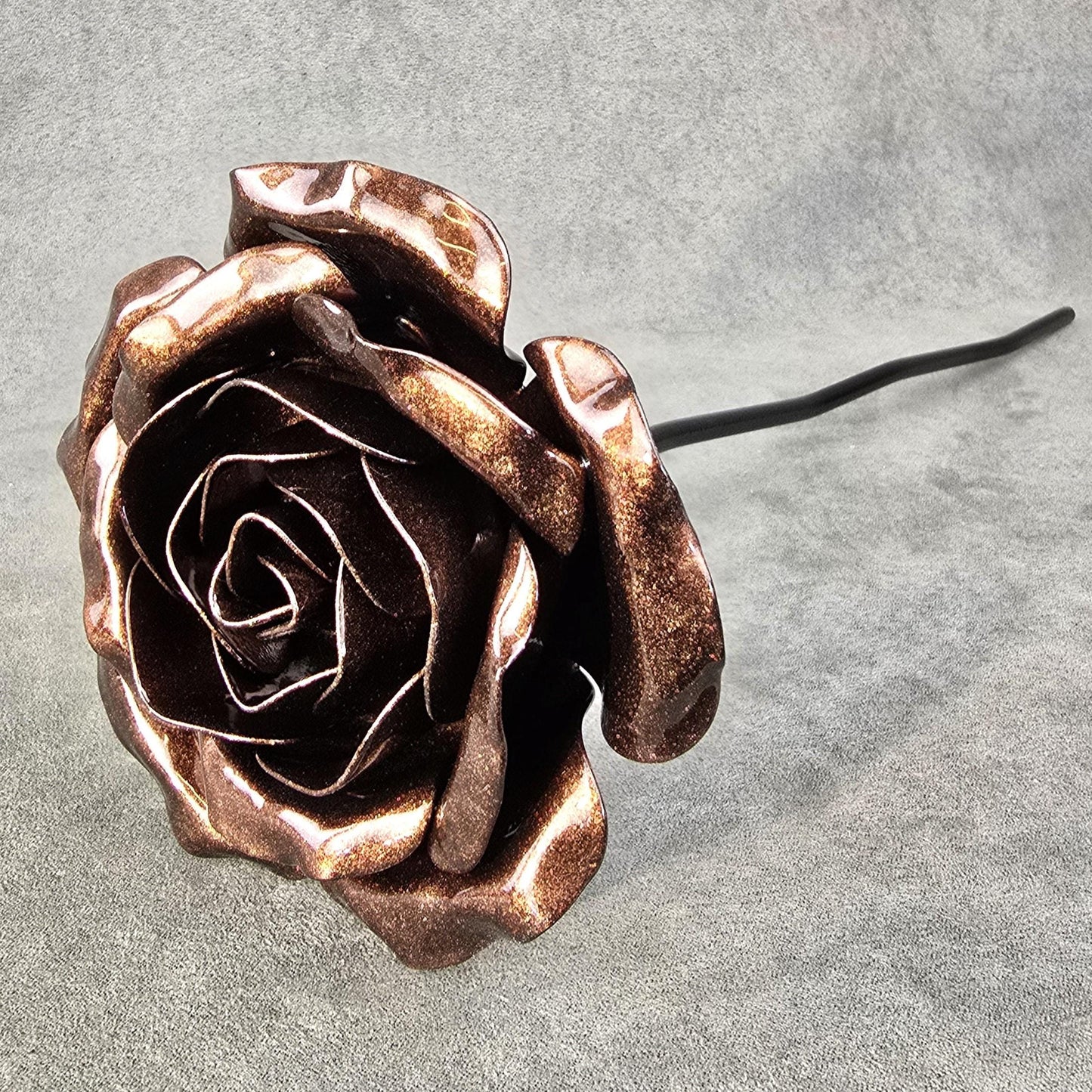 Copper Bronze - 7th 8th Copper, Bronze Wedding Anniversary Rose, Steel Remembrance Handcrafted Gift
