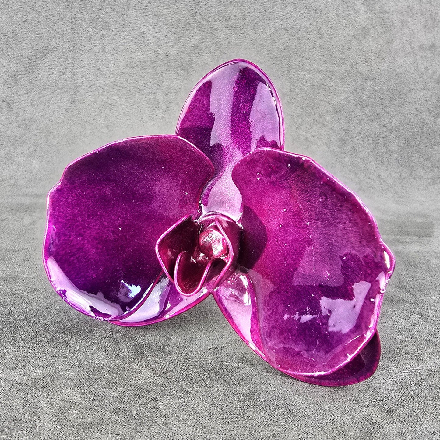 Handcrafted Metal Orchid: Purple Dazzle Forever Flower - Garden Remembrance