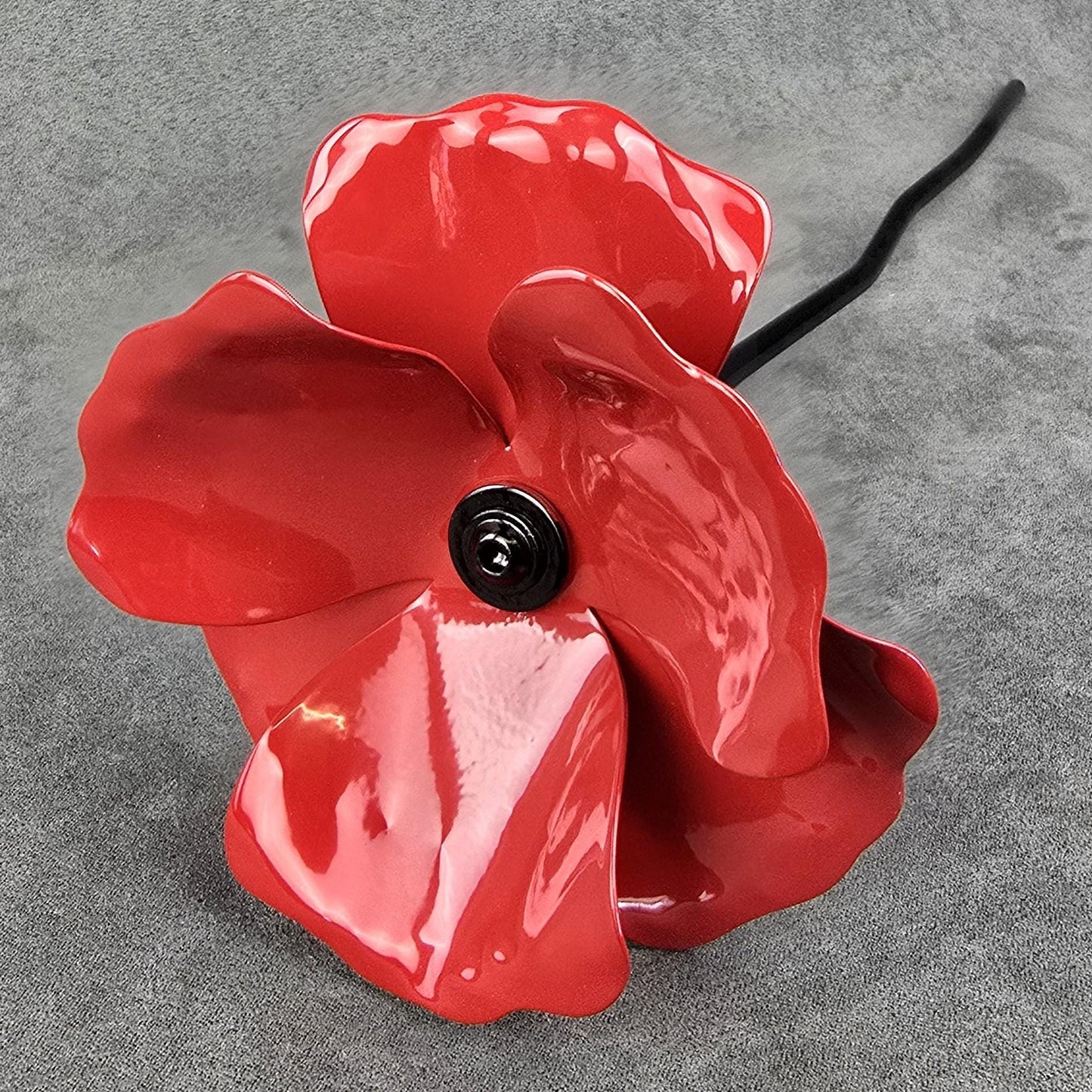 Red Poppy - Metal Steel Poppy Flower Garden Remembrance Day Anniversary Handcrafted Gift