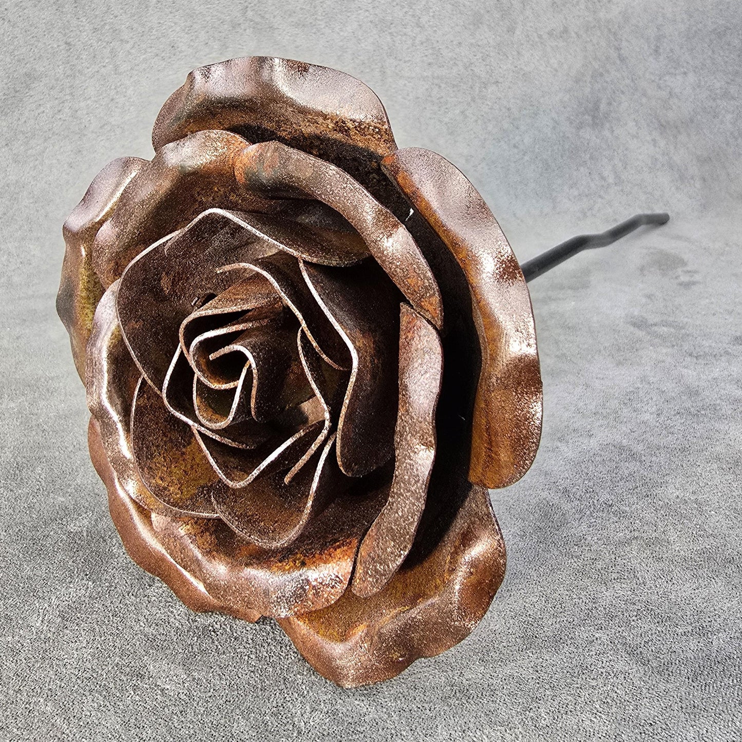 Rusted Steel - 6th 11th Steel Iron Wedding Anniversary Rose, Steel Remembrance Handcrafted Gift