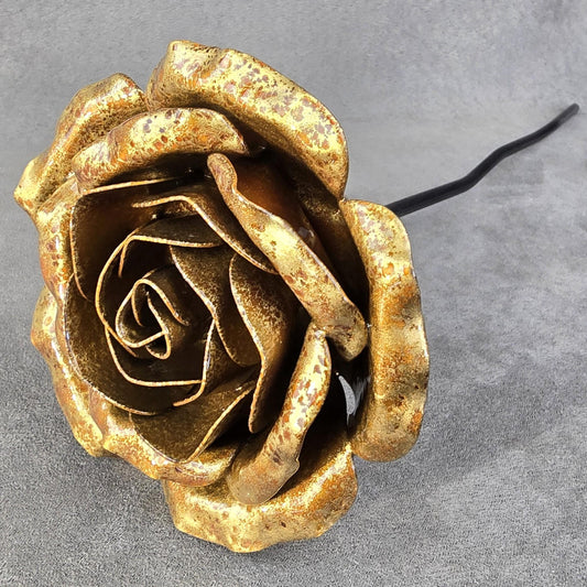 Golden Glow - 50th Golden Wedding Anniversary Rose, Steel Garden Remembrance Handcrafted Gift