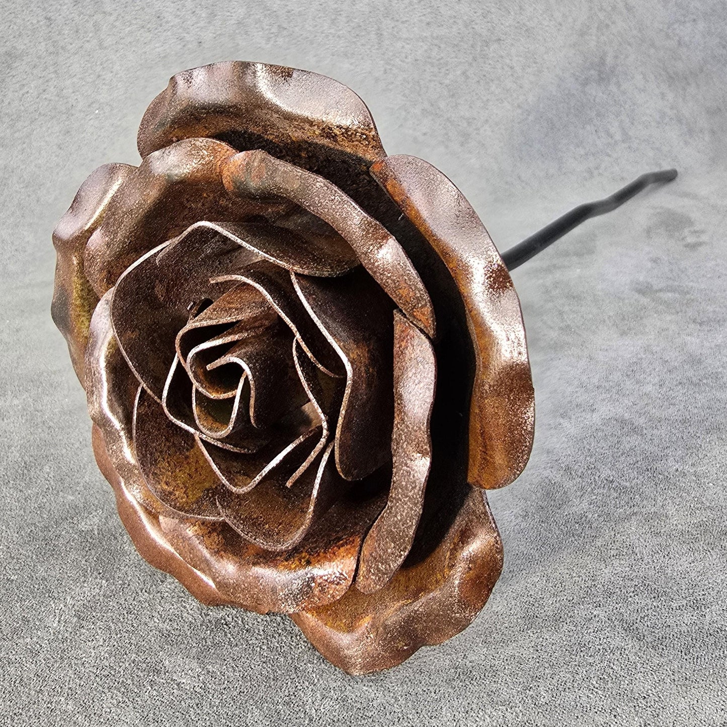 Rusted Steel - 6th 11th Steel Iron Wedding Anniversary Rose, Steel Remembrance Handcrafted Gift