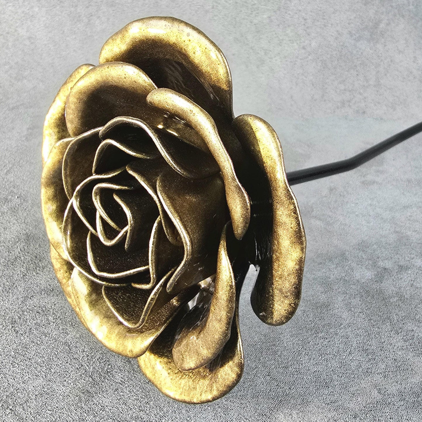 Bronze - 8th Bronze Wedding Anniversary Rose, Steel Garden Remembrance Handcrafted Gift