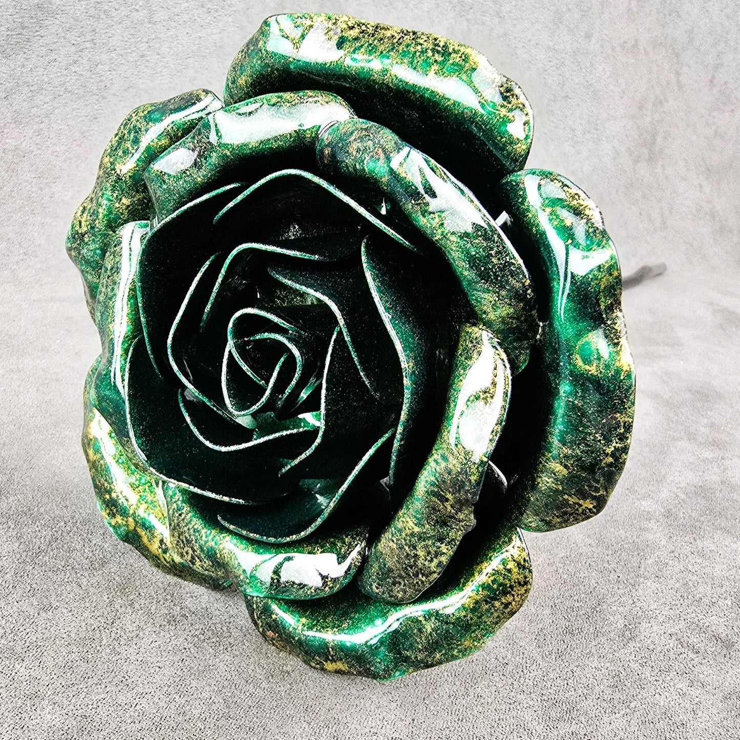 Emerald Sheen - 55th Emerald Wedding Anniversary Rose, Steel Garden Remembrance Handcrafted Gift