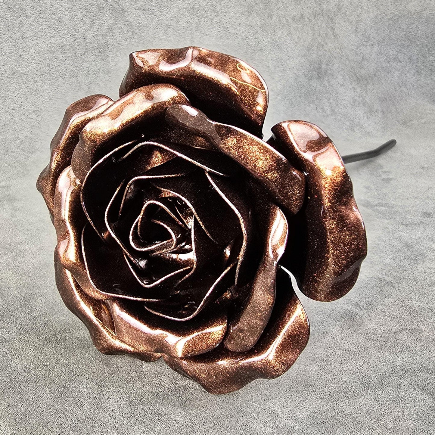 Copper Bronze - 7th 8th Copper, Bronze Wedding Anniversary Rose, Steel Remembrance Handcrafted Gift