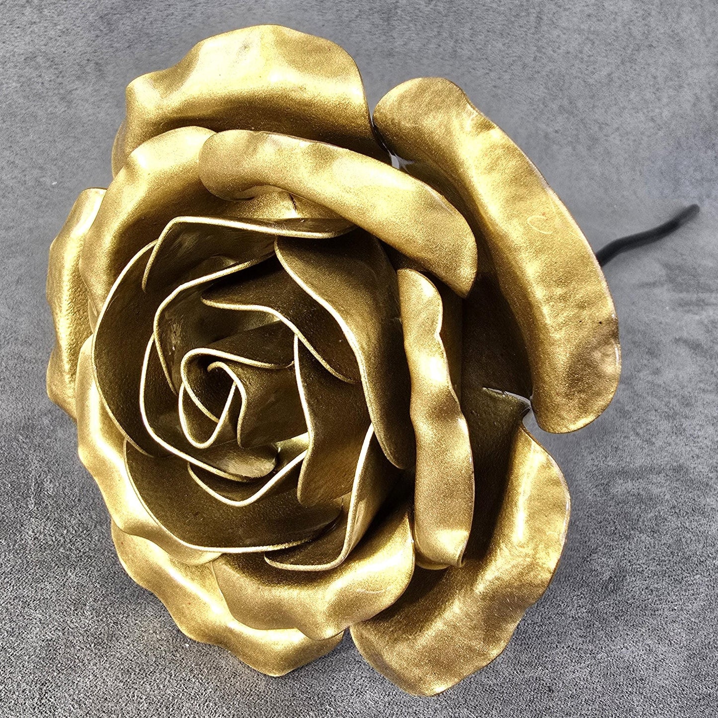 Pure Gold - 50th Golden Wedding Anniversary Rose, Metal Steel Rose Remembrance  Handcrafted Gift