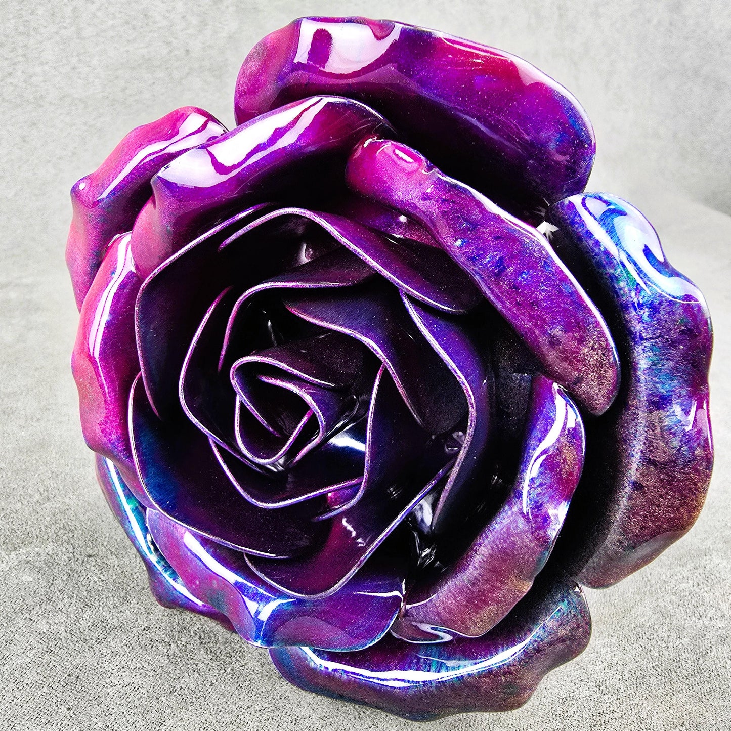 Nebula Metal Steel Rose: Handcrafted Garden Remembrance - Forever Flower