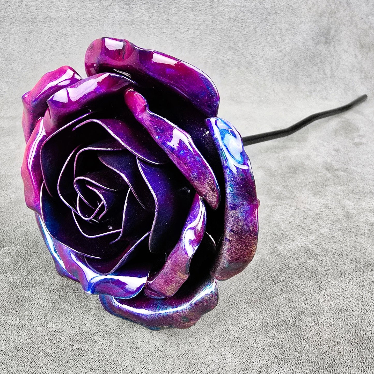 Nebula Metal Steel Rose: Handcrafted Garden Remembrance - Forever Flower