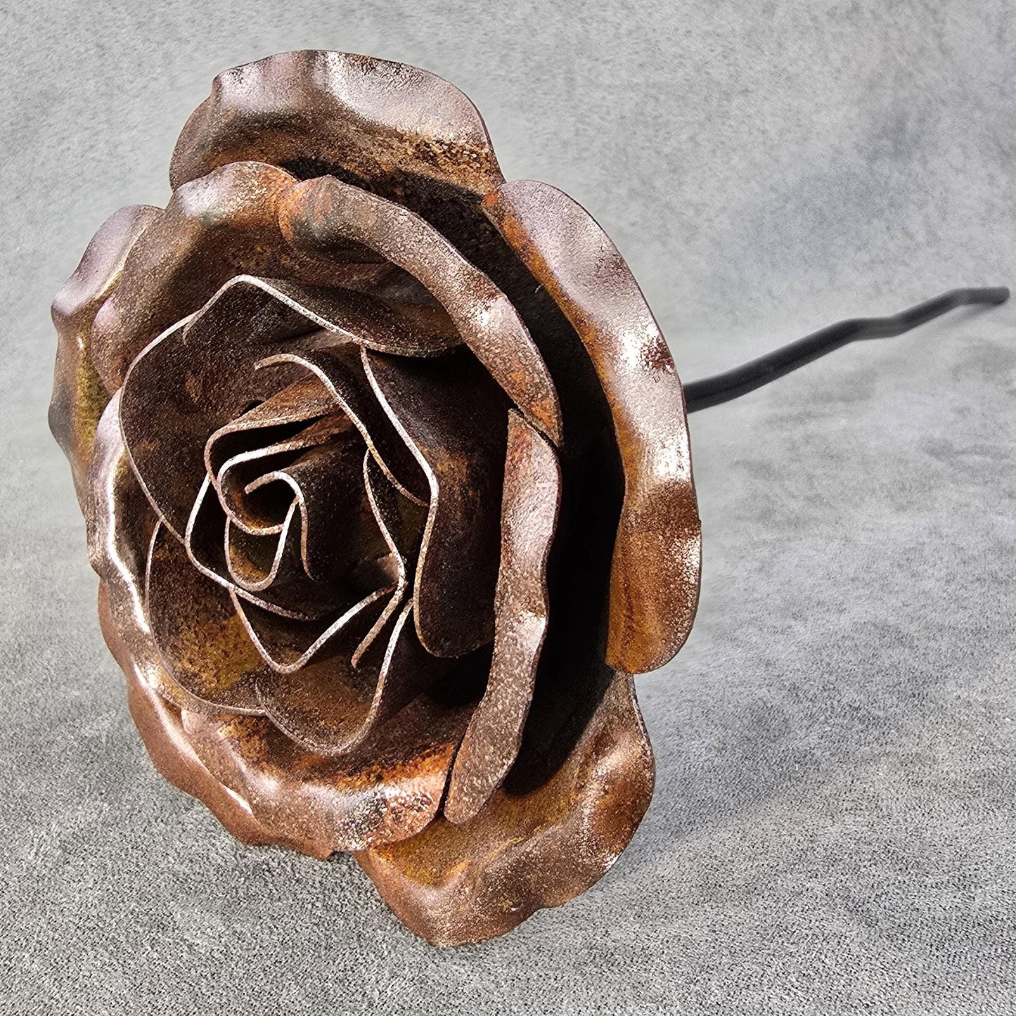 Rusted Steel - 6th 11th Steel Iron Wedding Anniversary Rose, Steel Remembrance Handcrafted Gift