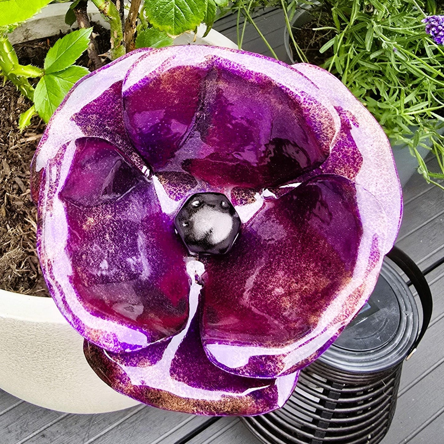 Purple Passion - Metal Steel Poppy Flower Garden Remembrance Day Anniversary Handcrafted Gift