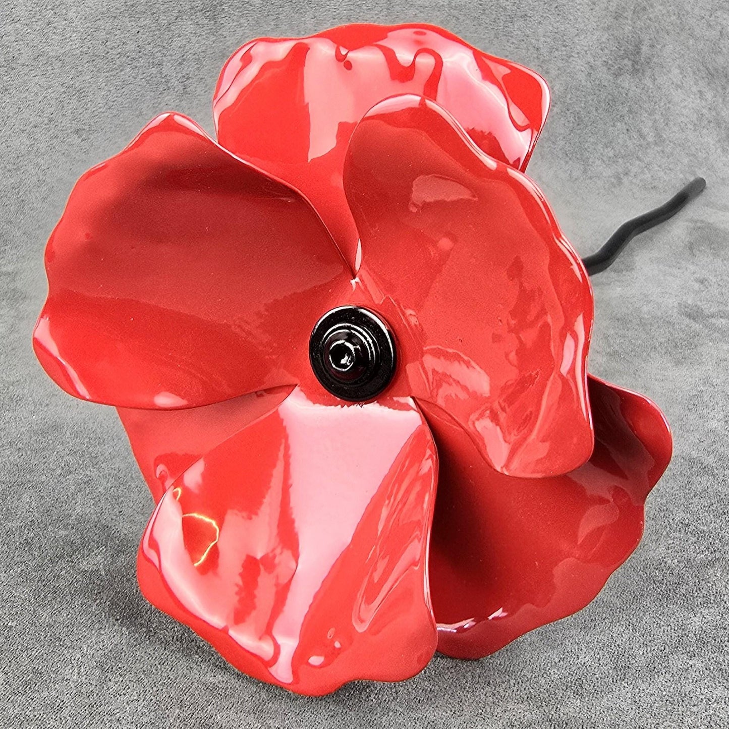Red Poppy - Metal Steel Poppy Flower Garden Remembrance Day Anniversary Handcrafted Gift