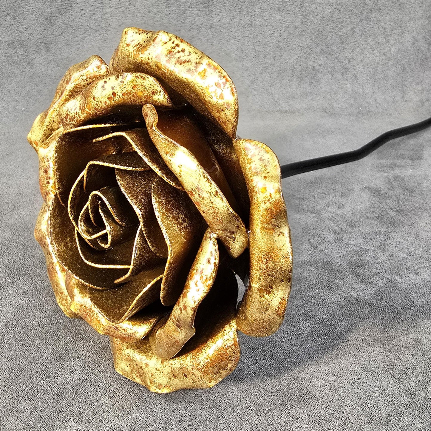 Golden Glow - 50th Golden Wedding Anniversary Rose, Steel Garden Remembrance Handcrafted Gift