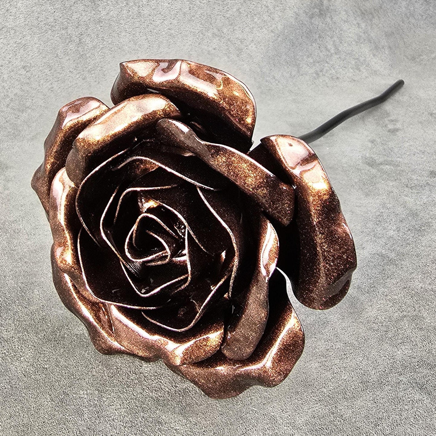 Copper Bronze - 7th 8th Copper, Bronze Wedding Anniversary Rose, Steel Remembrance Handcrafted Gift