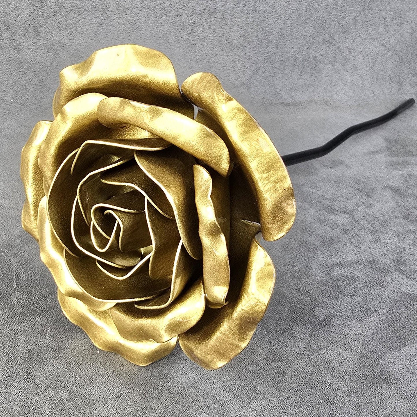 Pure Gold - 50th Golden Wedding Anniversary Rose, Metal Steel Rose Remembrance  Handcrafted Gift