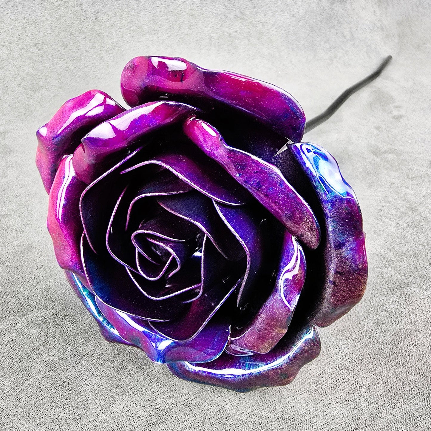 Nebula Metal Steel Rose: Handcrafted Garden Remembrance - Forever Flower