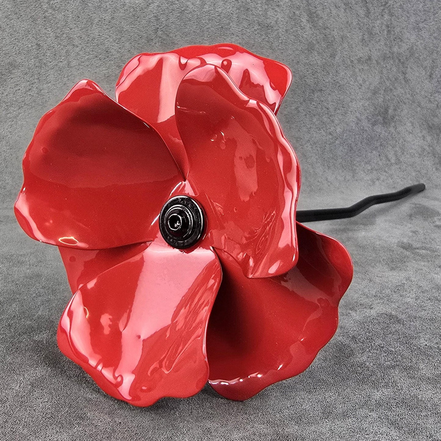 Red Poppy - Metal Steel Poppy Flower Garden Remembrance Day Anniversary Handcrafted Gift