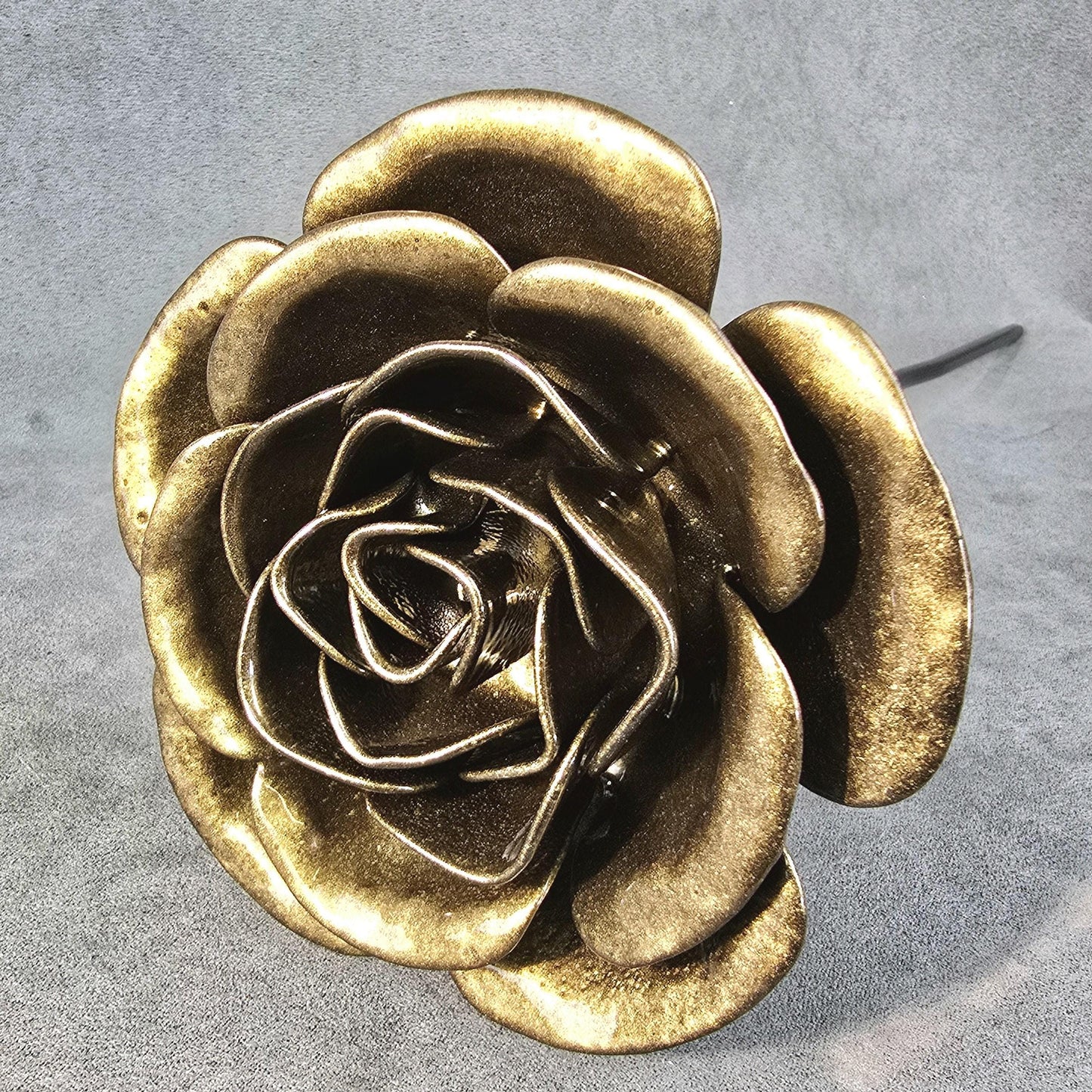 Bronze - 8th Bronze Wedding Anniversary Rose, Steel Garden Remembrance Handcrafted Gift