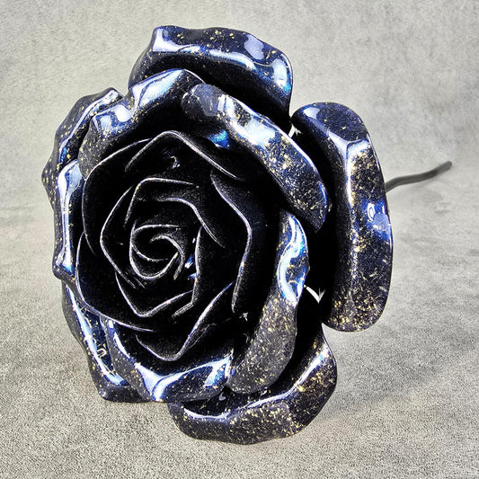 Galactic Sapphire - 45th Sapphire Wedding Anniversary Rose, Steel Remembrance Handcrafted Gift