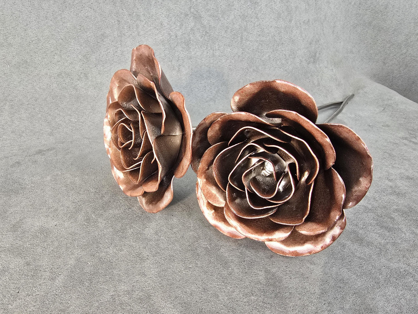 Transparent Copper - 7th Copper Wedding Anniversary Rose, Steel Remembrance Handcrafted Gift