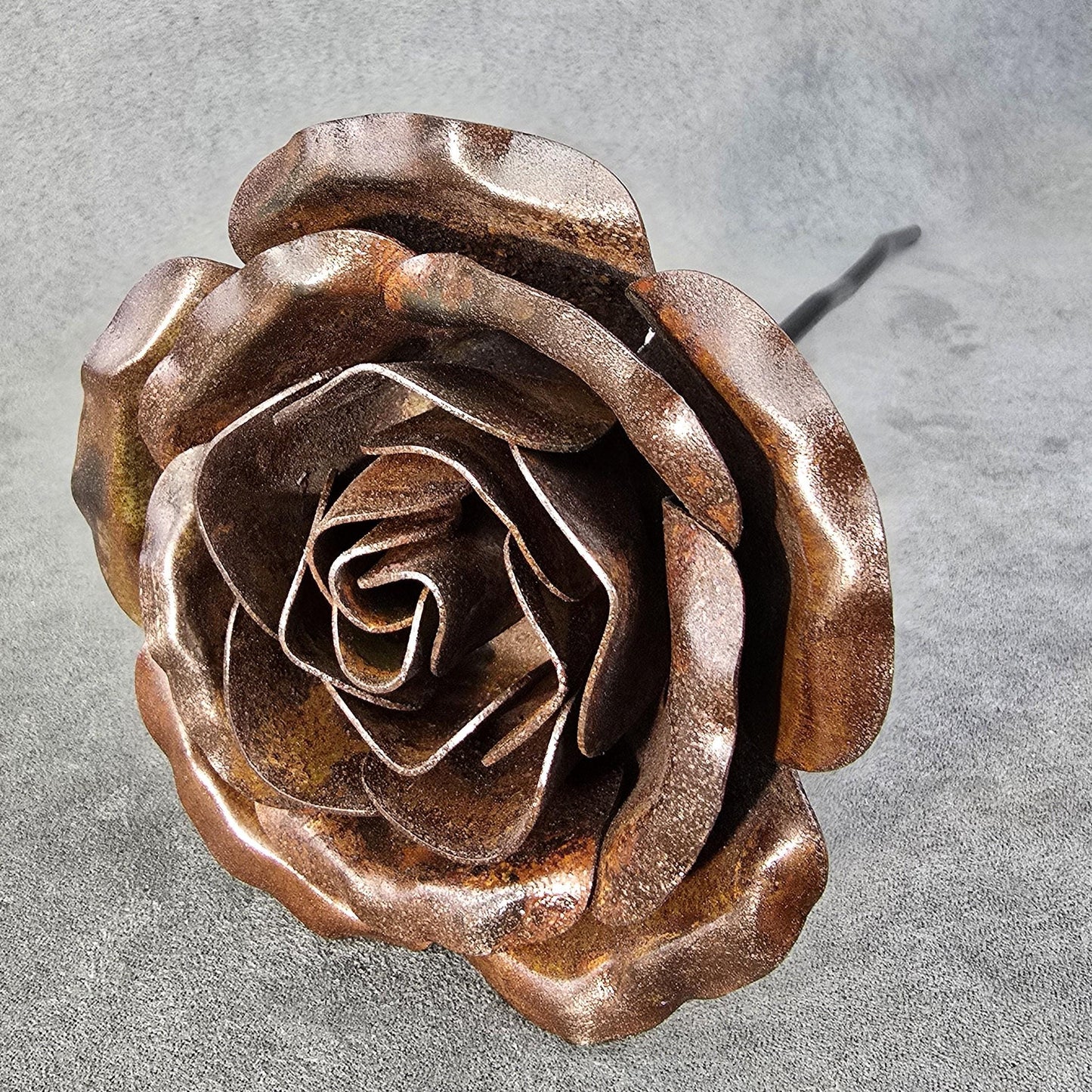 Rusted Steel - 6th 11th Steel Iron Wedding Anniversary Rose, Steel Remembrance Handcrafted Gift