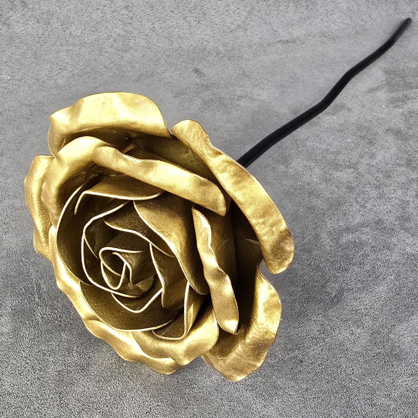 Pure Gold - 50th Golden Wedding Anniversary Rose, Metal Steel Rose Remembrance  Handcrafted Gift