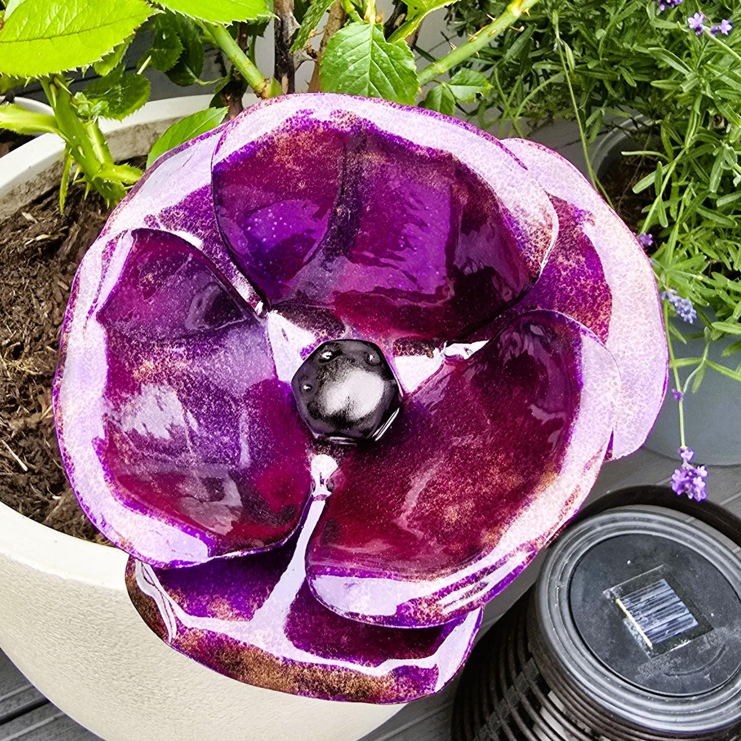 Purple Passion - Metal Steel Poppy Flower Garden Remembrance Day Anniversary Handcrafted Gift