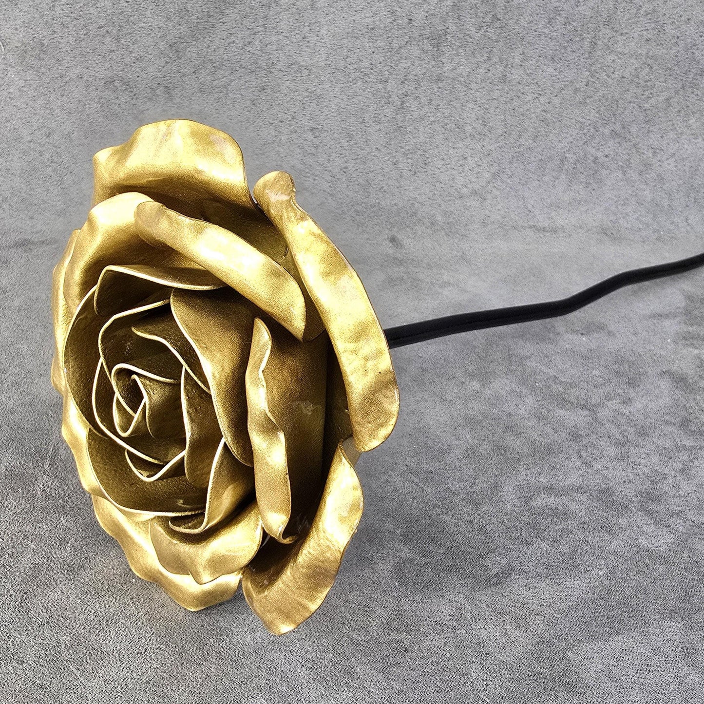 Pure Gold - 50th Golden Wedding Anniversary Rose, Metal Steel Rose Remembrance  Handcrafted Gift