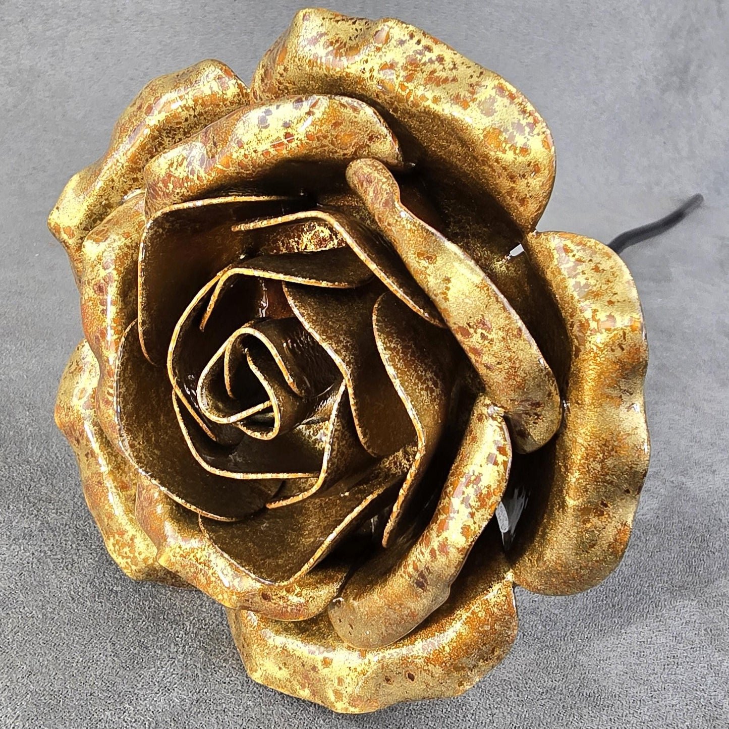 Golden Glow - 50th Golden Wedding Anniversary Rose, Steel Garden Remembrance Handcrafted Gift