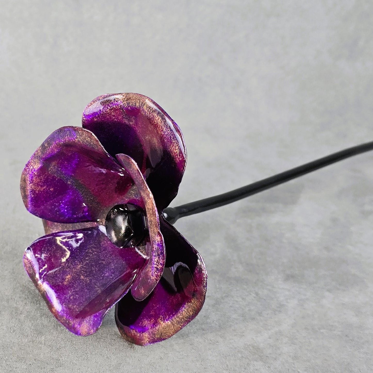 Purple Passion - Metal Steel Poppy Flower Garden Remembrance Day Anniversary Handcrafted Gift