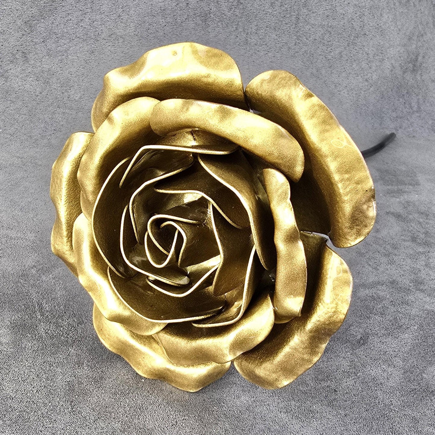 Pure Gold - 50th Golden Wedding Anniversary Rose, Metal Steel Rose Remembrance  Handcrafted Gift