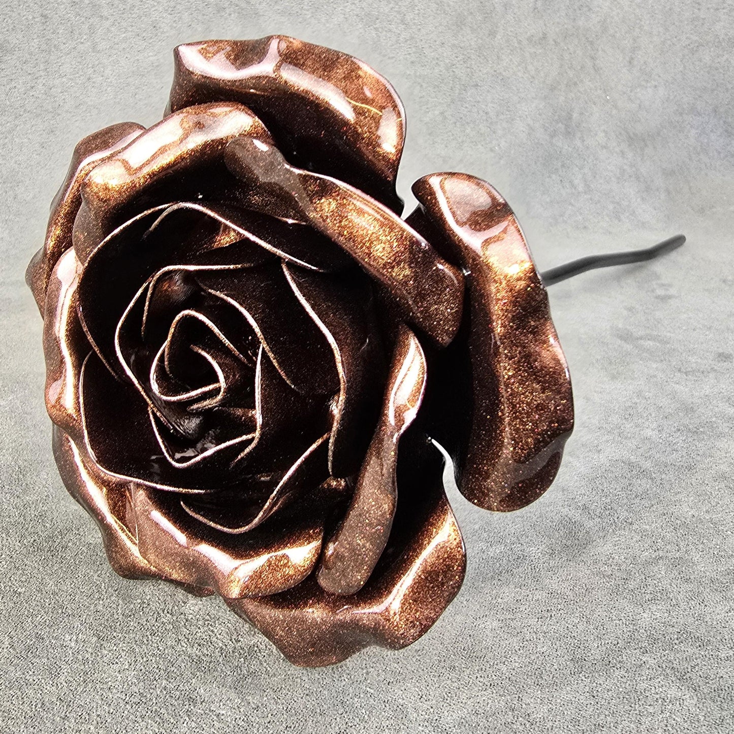 Copper Bronze - 7th 8th Copper, Bronze Wedding Anniversary Rose, Steel Remembrance Handcrafted Gift