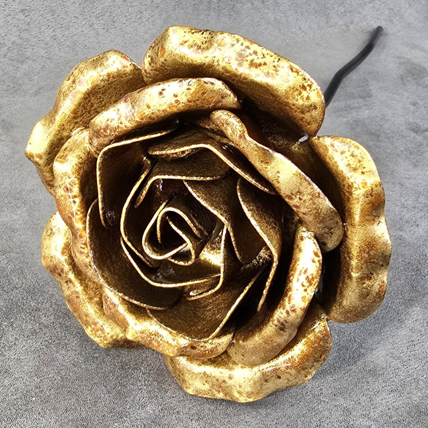 Golden Glow - 50th Golden Wedding Anniversary Rose, Steel Garden Remembrance Handcrafted Gift